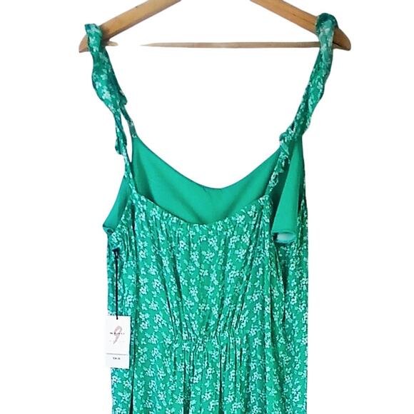 The Nines By Hatch SZ L Maternity Floral Flounce Jumpsuit Green Floral NWT - Picture 7 of 9